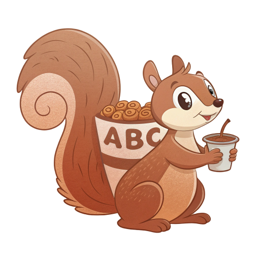 PineNutty squirrel mascot logo